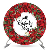 Rot Blumen Kentucky Derby Party Kreis Hintergrund